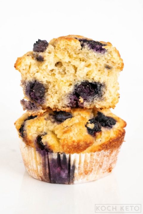 Super saftige Low Carb Blaubeer Muffins ohne Zucker