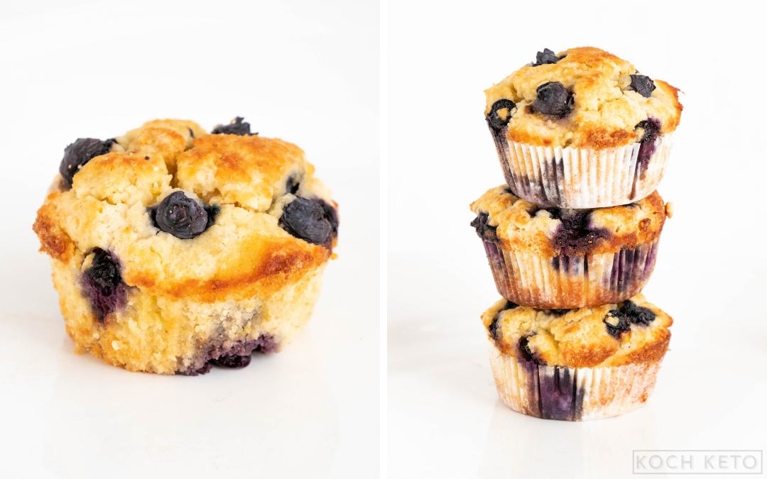 Gesunde Low Carb Keto Blaubeer Muffins ohne Zucker und ohne Mehl Desktop Featured Image