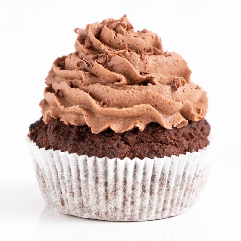 Keto Schokoladen Cupcakes mit Buttercreme Frosting Mobile Featured Image