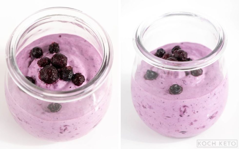 Cremiges Low Carb Blaubeer Mousse Koch Keto