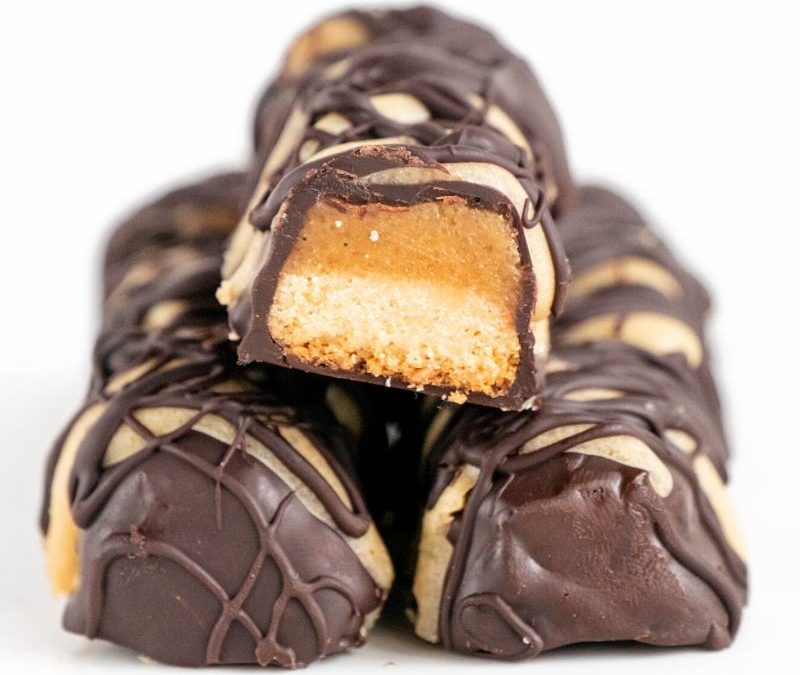 Keto Keks Karamell Schokoriegel