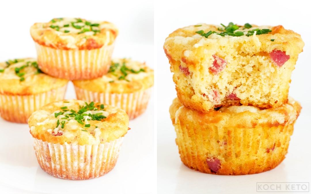 Low Carb Keto Käse-Salami Frühstücksmuffins ohne Mehl & ohne Kohlenhydrate Desktop Featured Image