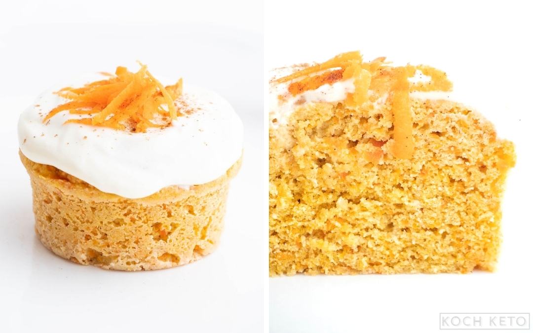 10-Minuten Low Carb Karottenkuchen aus der Tasse ohne Zucker und ohne Mehl Desktop Featured Image