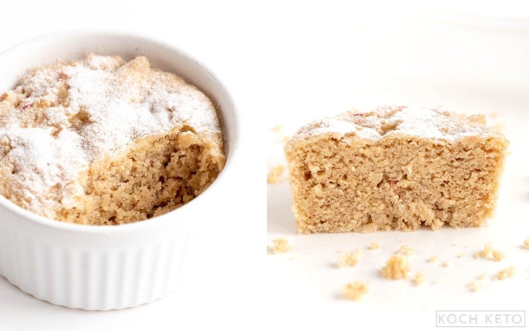 Low Carb Keto Apfel-Zimt Tassenkuchen ohne Zucker und ohne Kohlenhydrate Desktop Featured Image