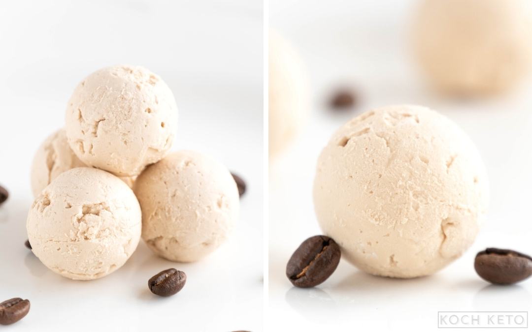 Einfache Low Carb Keto Eiskaffee Bällchen Fat Bombs ohne Zucker Desktop Featured Image