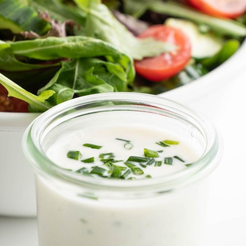 Gesundes Low Carb Keto Joghurt Salatdressing ohne Zucker Mobile Featured Image