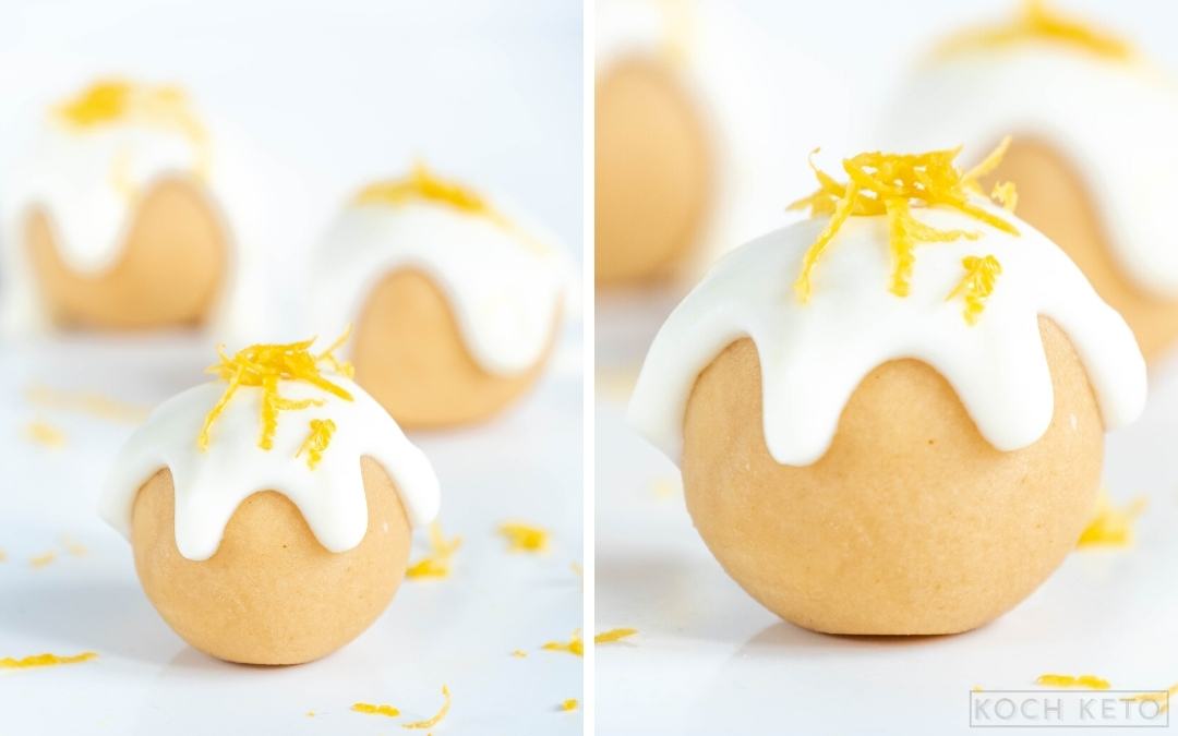 Mampfige Low Carb Keto Zitronenkuchen Fat Bombs ohne Zucker Desktop Featured Image