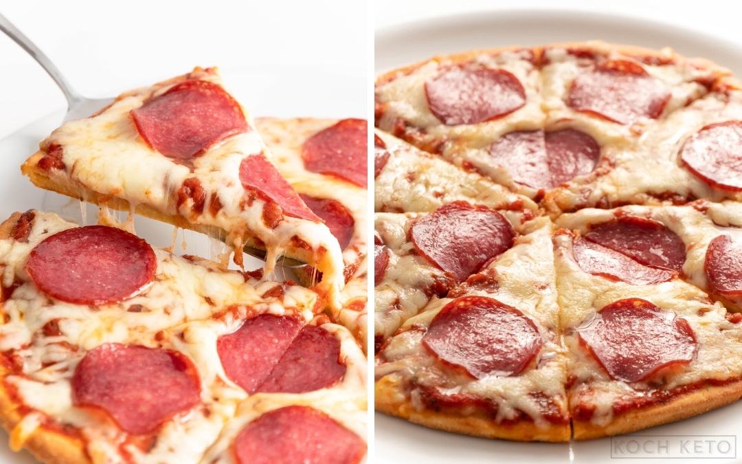 Keto Salami Pizza Desktop Image Collage