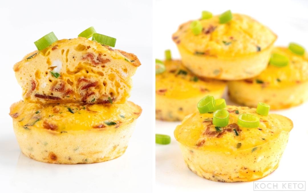Low Carb Bacon & Käse Eiermuffins - perfekt fürs Frühstück mit Rührei Muffins aus dem Backofen Desktop Featured Image