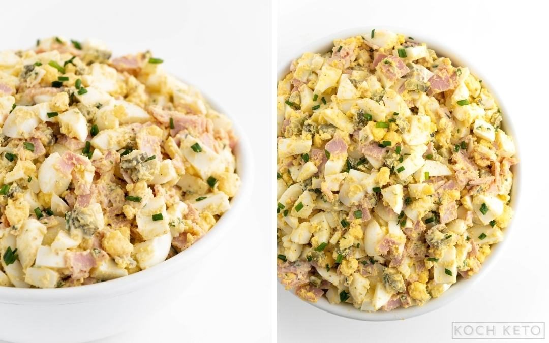 Einfacher Low Carb Eiersalat mit Schinken | Koch Keto