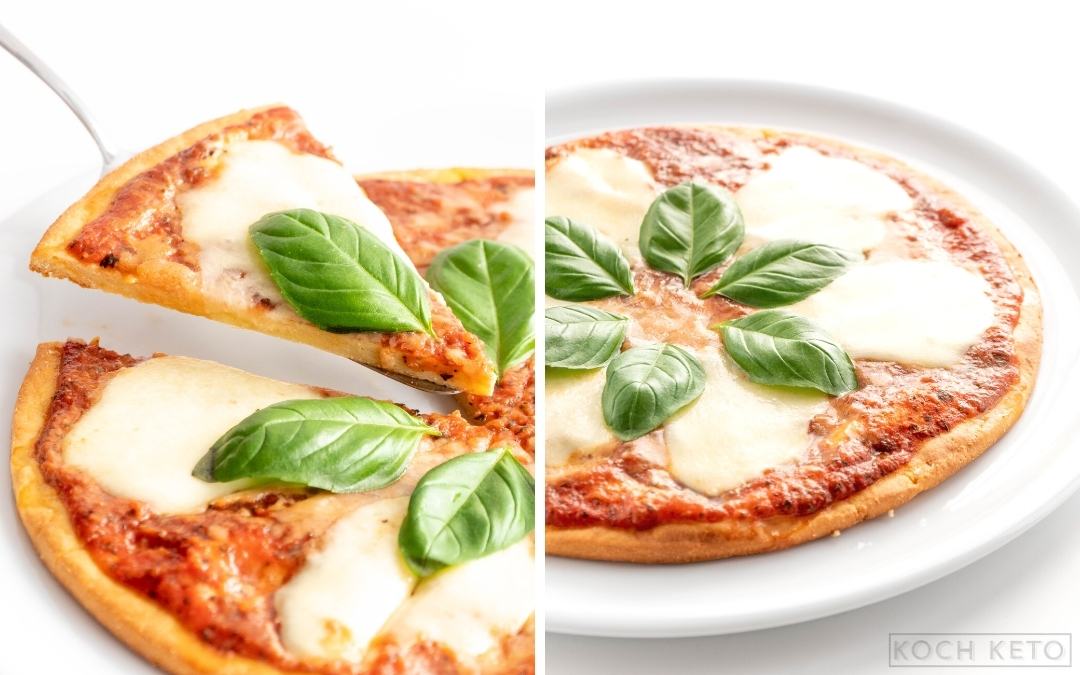 Keto Margherita Pizza Desktop Image Collage