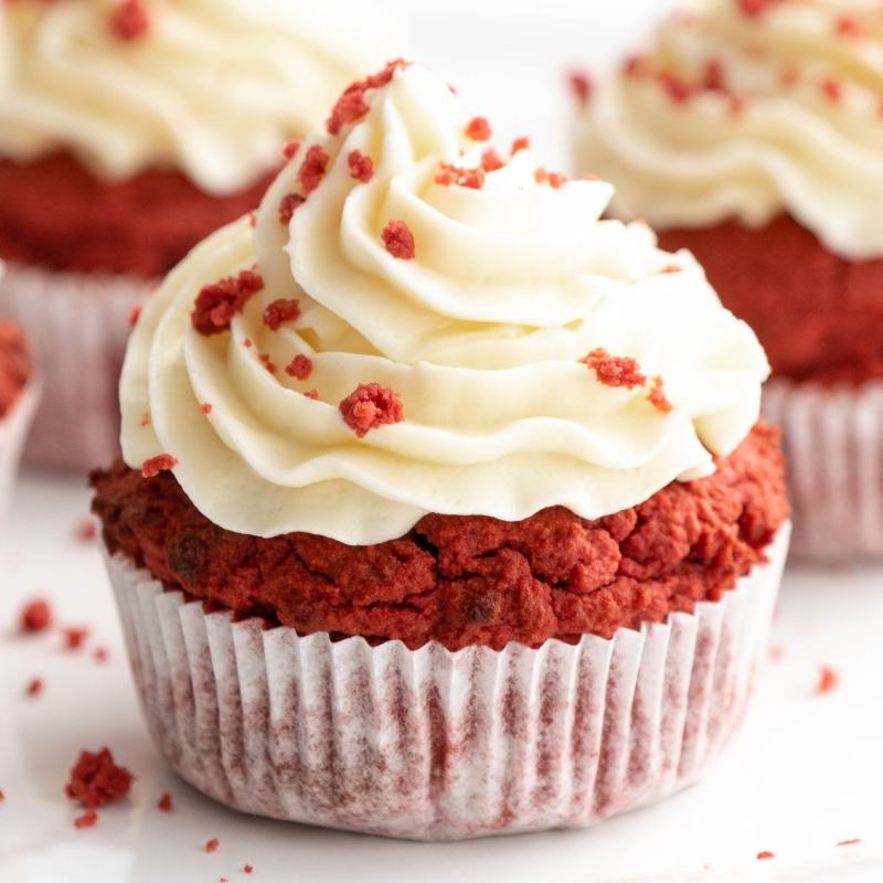 Keto Red Velvet Cupcakes Mobile Featured Image
