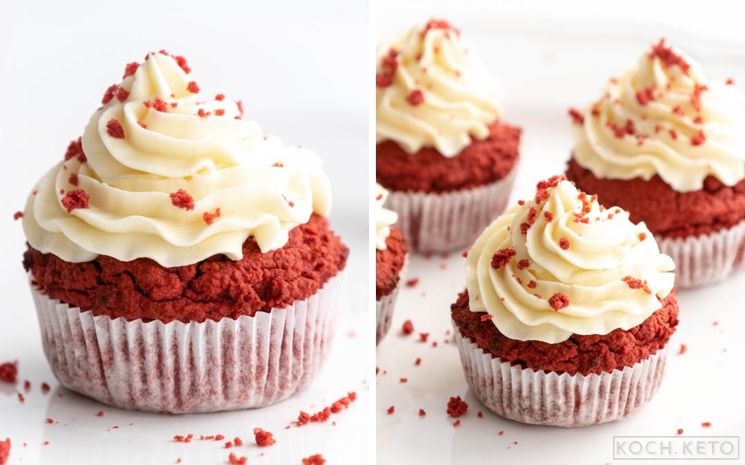 Keto Red Velvet Cupcakes Desktop Image Collage