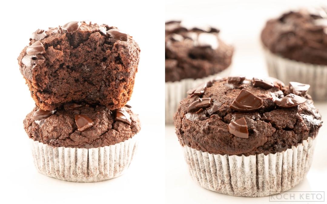 Richtig saftige Low Carb Schoko Muffins ohne Zucker & Mehl Desktop Image Collage