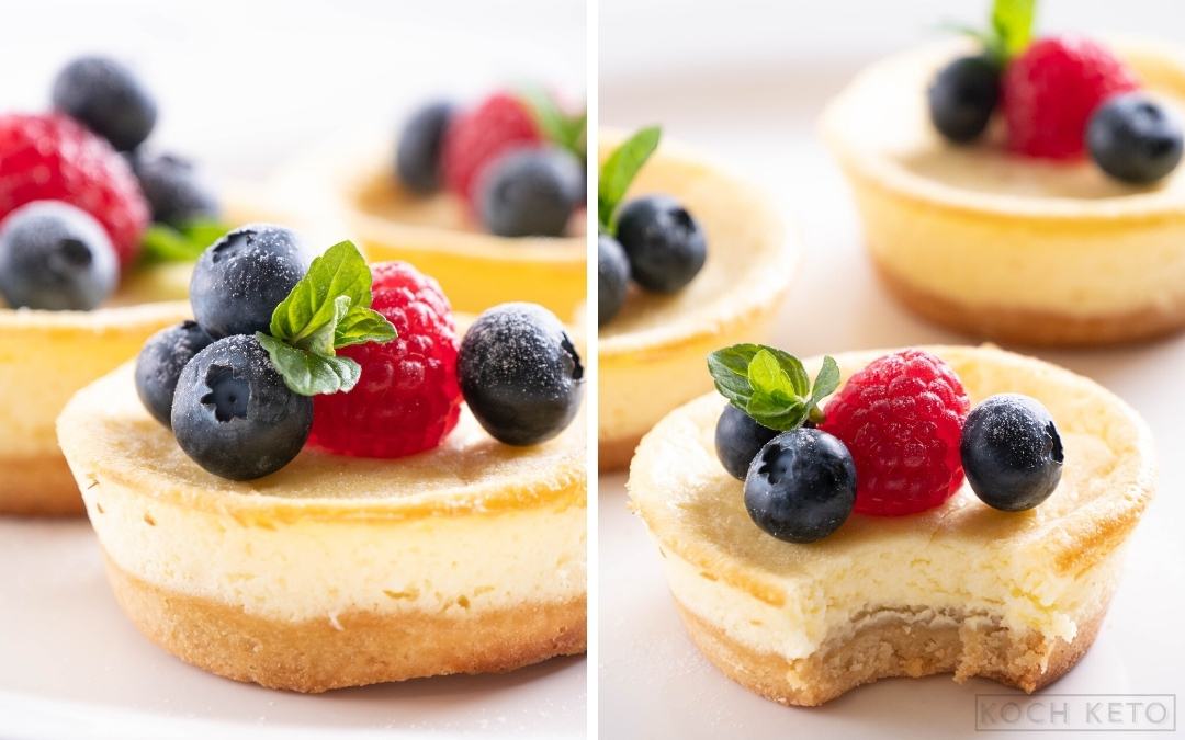 Einfache Low Carb und Keto Cheesecake Muffins ohne Zucker und ohne Mehl Desktop Image Collage