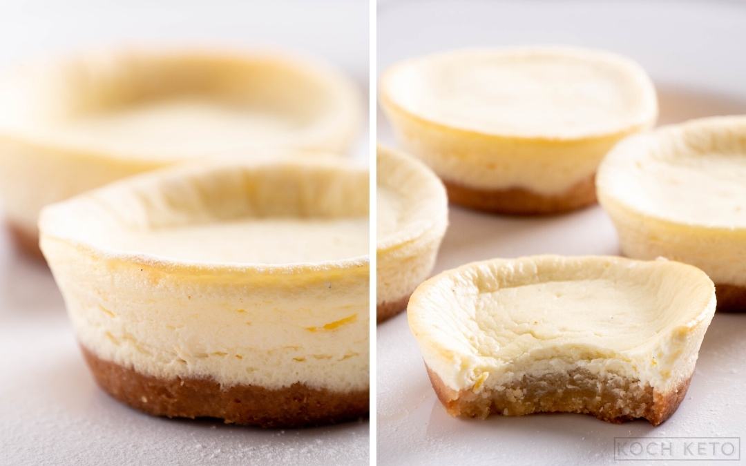 Einfache Low Carb Käsekuchen Muffins ohne Zucker und ohne Mehl Desktop Image Collage