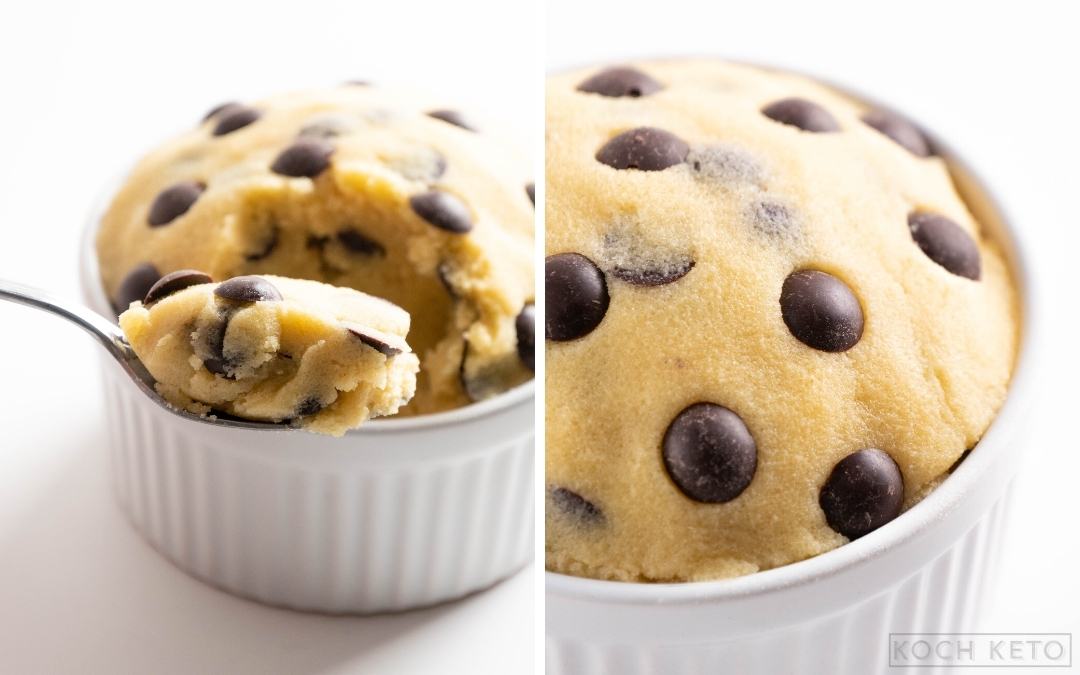 Essbarer Low Carb Cookie Dough Keksteig zum Löffeln ohne Zucker selber machen Desktop Image Collage