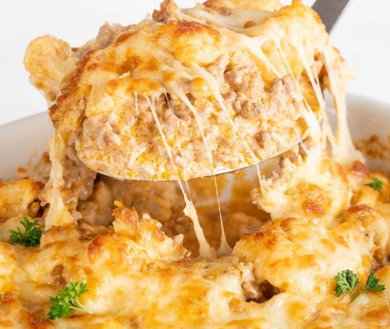 Keto Blumenkohl-Hack-Auflauf
