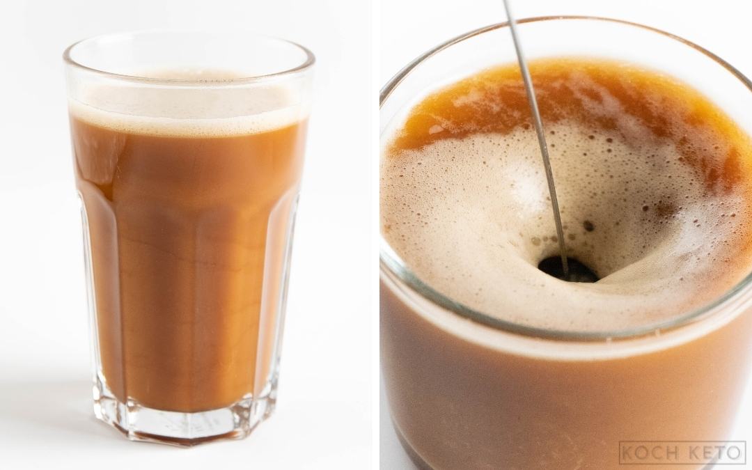 Gesunder Keto Bulletproof Kaffee mit Butter & Kokosöl ohne Mixer selber machen Desktop Featured Image