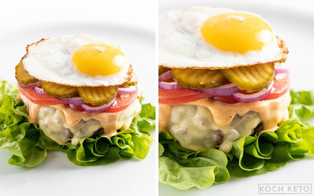 Gesunde Keto Burger ohne Brötchen und ohne Kohlenhydrate einfach selber machen Desktop Featured Image