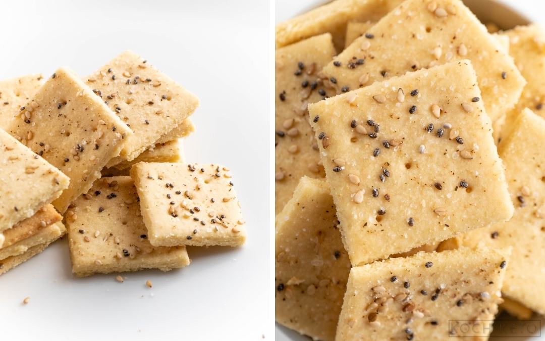 Knusprige Keto & Low Carb Sesam Cracker ohne Mehl und ohne Kohlenhydrate Desktop Featured Image