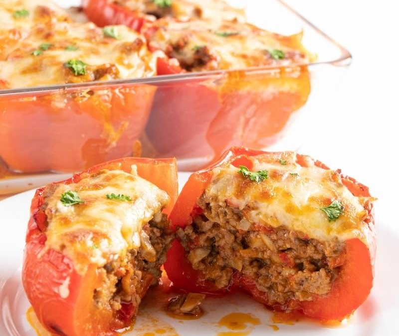 Gefüllte Keto Paprikas