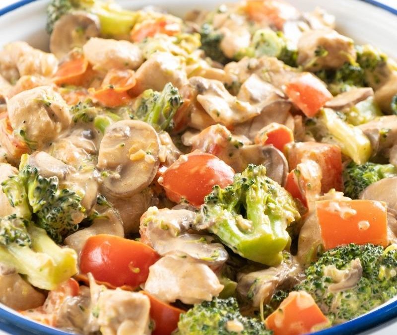 Keto Hähnchen-Gemüse-Pfanne
