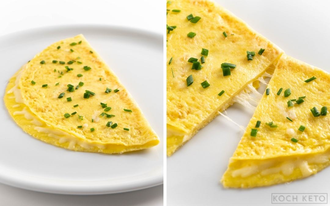 Super einfaches Keto & Low Carb Omelette mit Käse ohne Kohlenhydrate Desktop Featured Image
