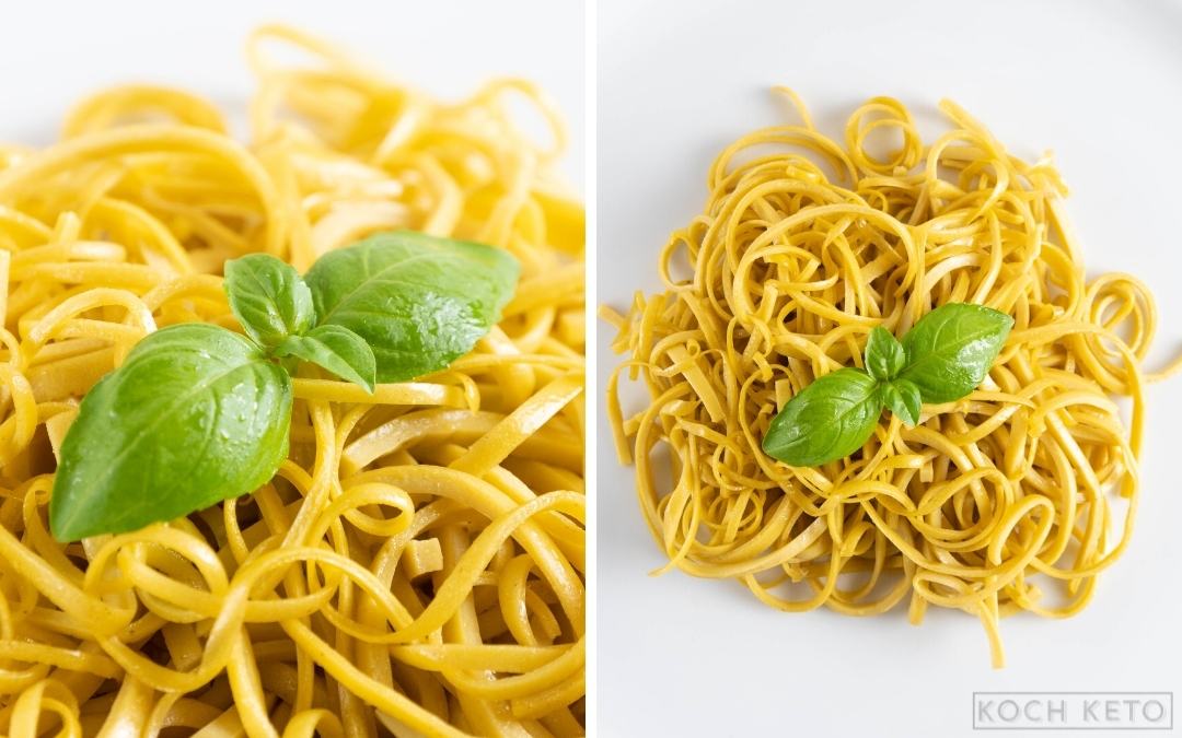 Die besten Keto Pasta-Nudeln einfach selber machen ohne Kohlenhydrate Desktop Image Collage