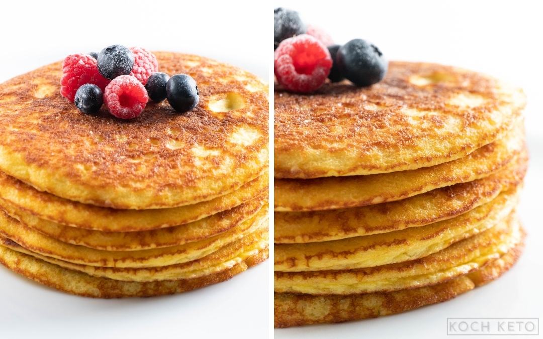 Gesunde fluffige Keto Pfannkuchen ohne Mehl, ohne Zucker & ohne Kohlenhydrate Desktop Image Collage