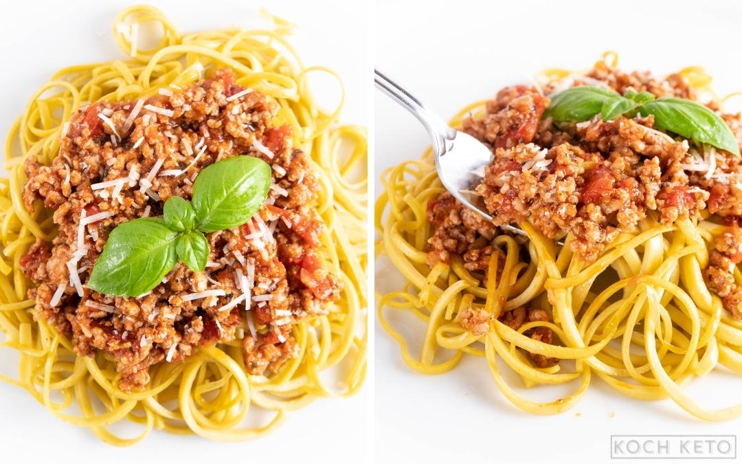 Keto Spaghetti Bolognese lecker wie das Original aber ohne Kohlenhydrate Desktop Featured Image