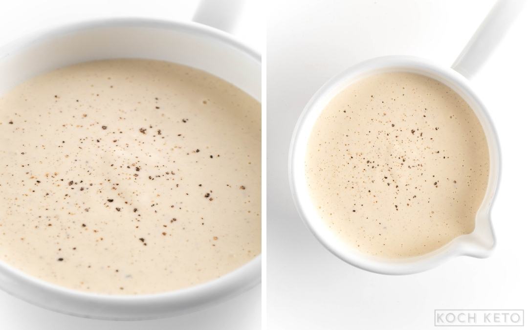 Einfache Low Carb Béchamel-Sauce ohne Kohlenhydrate Desktop Image Collage