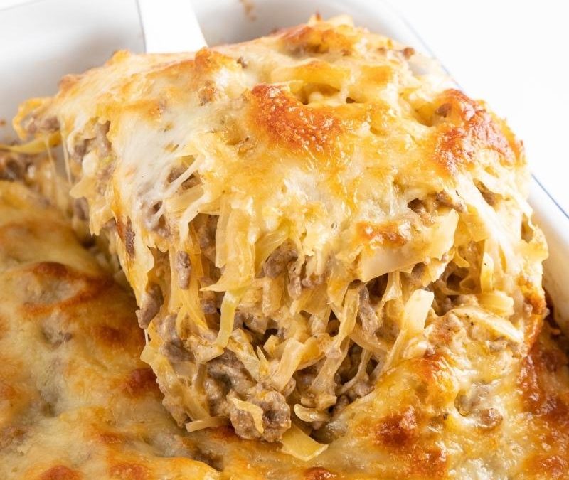 Keto Weißkohl-Hackfleisch-Auflauf