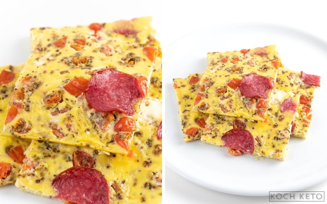 Super einfache Low Carb Pizza Frittata vom Blech zum ketogenen Frühstück Desktop Image Collage