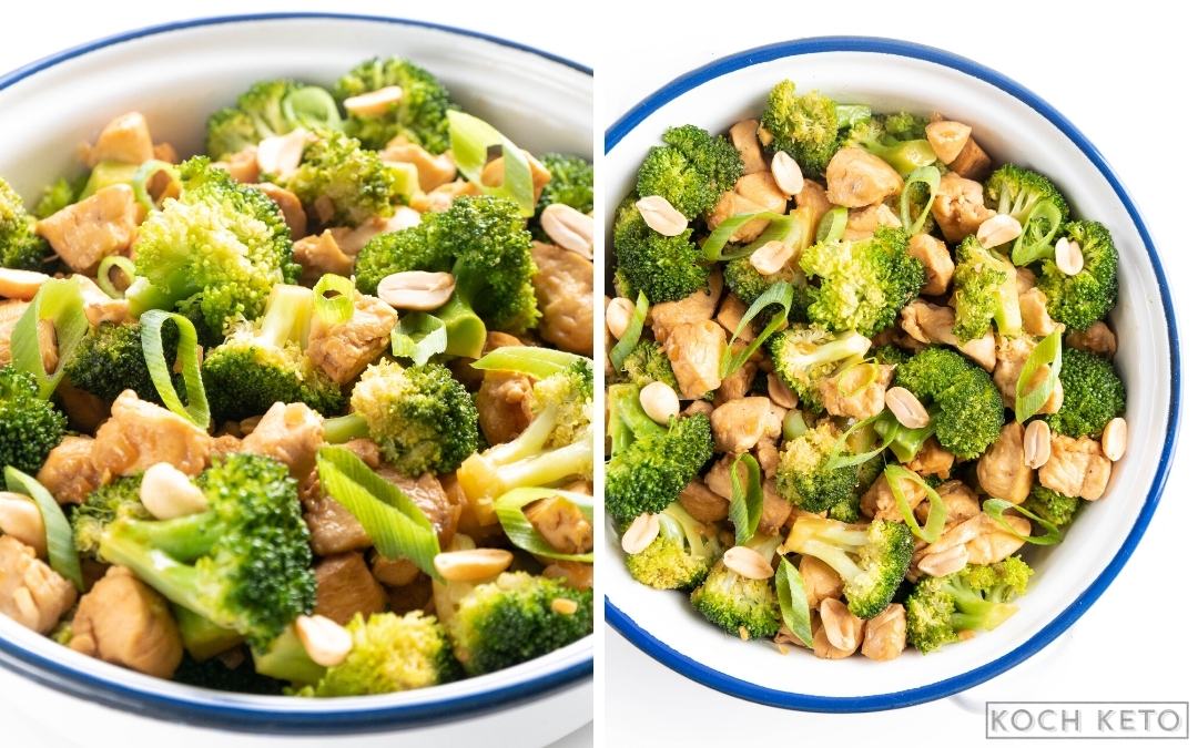 Asiatische Keto Brokkoli-Hähnchen-Pfanne ohne Kohlenhydrate zum schnellen Low Carb Abendessen Desktop Featured Image