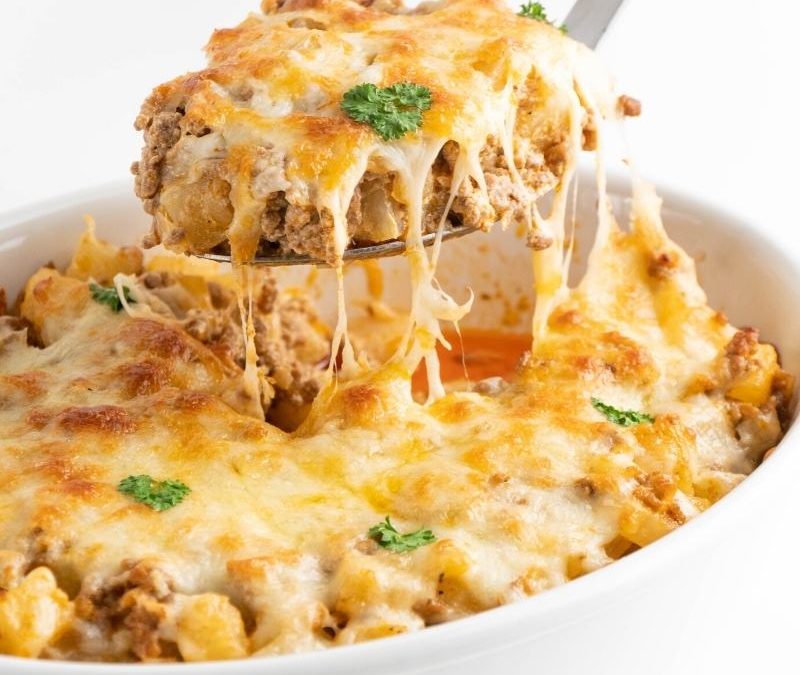 Keto Kohlrabi-Hackfleisch-Auflauf