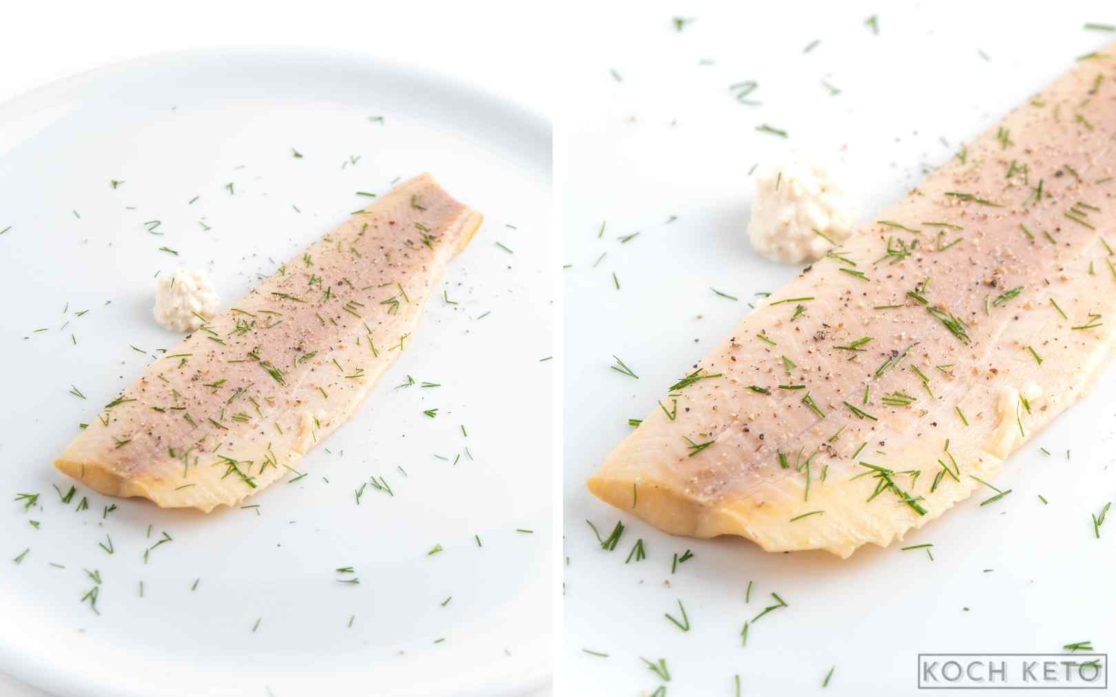 Forellenfilet als schneller Low Carb Snack ohne Kochen und kohlenhydratarm Desktop Image Collage