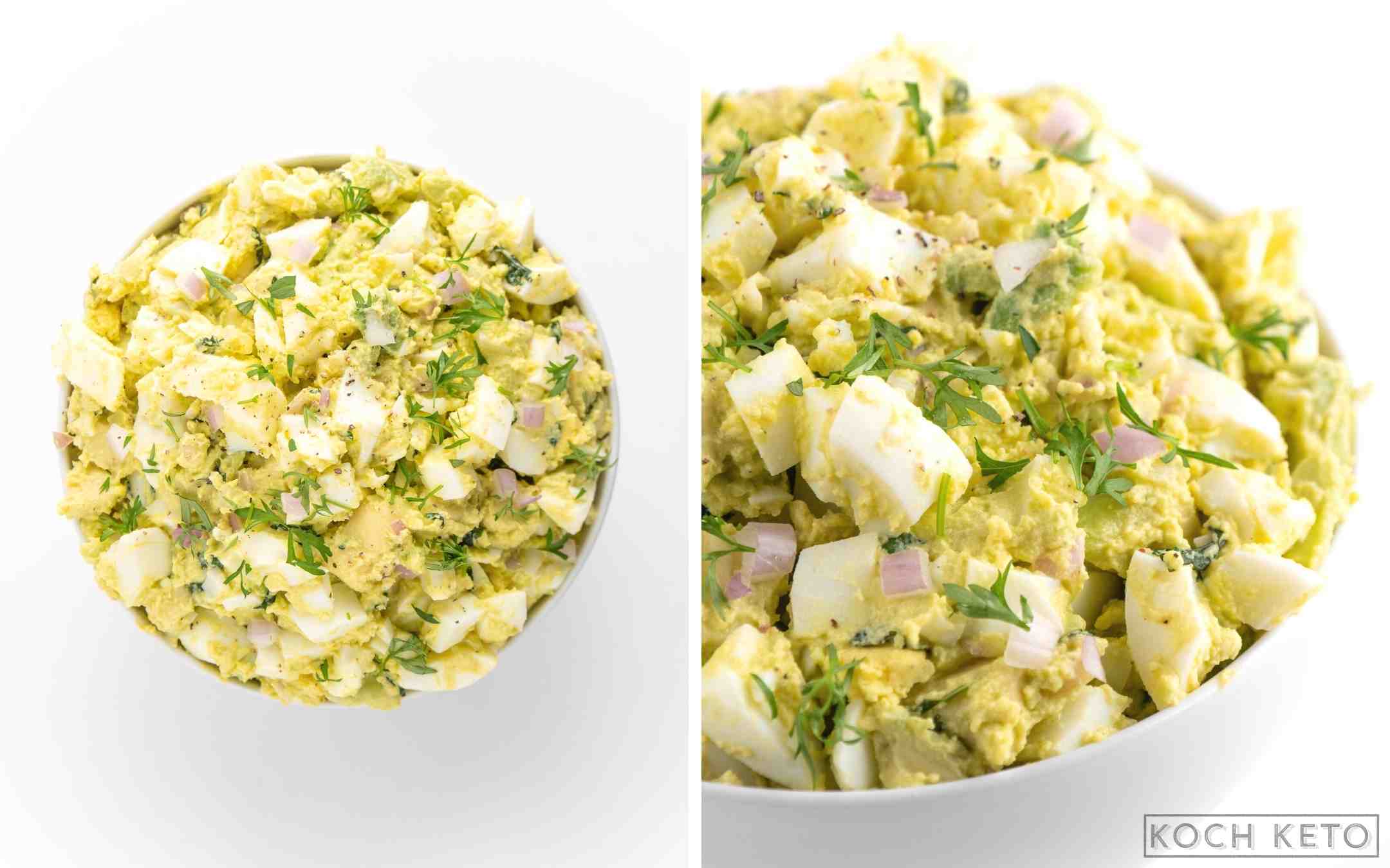 Einfacher Low Carb Avocado-Eier-Salat der zum Frühstück ohne Kohlenhydrate super satt macht Desktop Image Collage