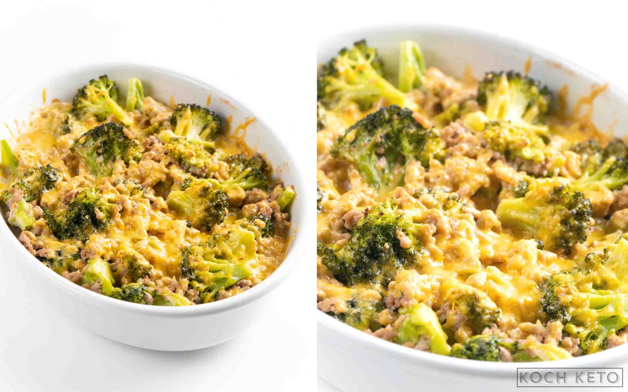 Einfacher Low Carb Brokkoli-Hackfleisch-Auflauf zum Mittagessen ohne Kohlenhydrate Desktop Featured Image
