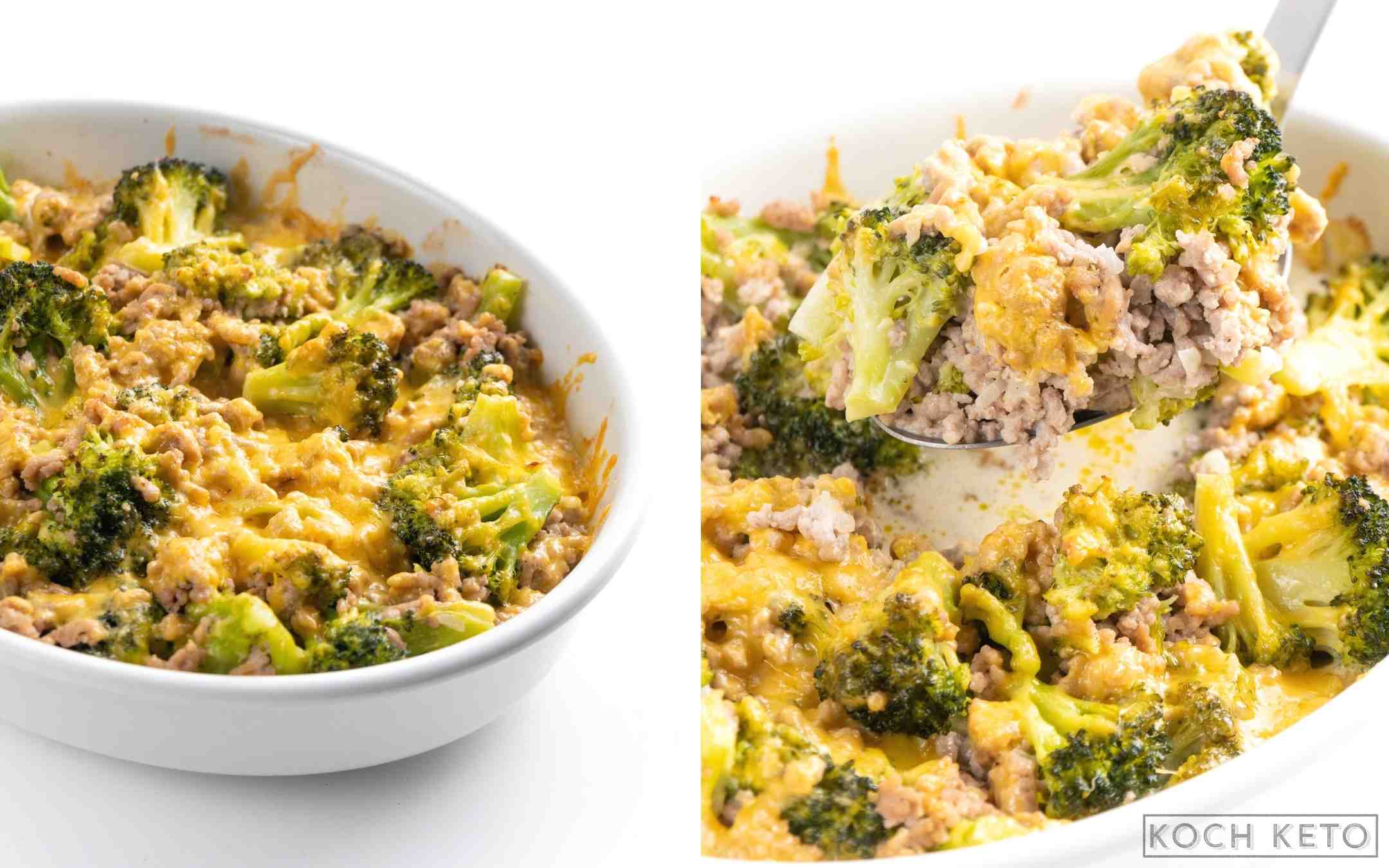 Einfacher Low Carb Brokkoli-Hackfleisch-Auflauf zum Mittagessen ohne Kohlenhydrate Desktop Image Collage