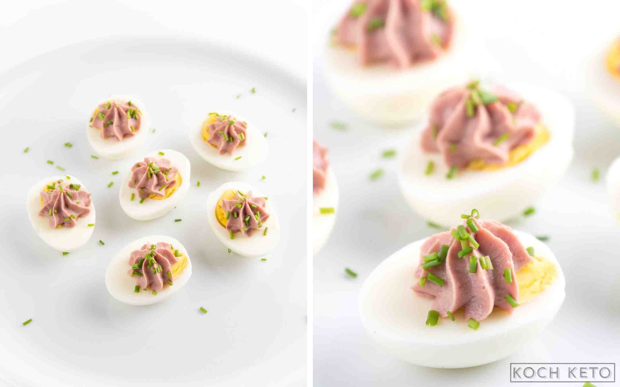 Nährstoffbombe & Keto Snack zum Abnehmen ohne Kohlenhydrate: Eier mit Leberwurst Desktop Featured Image