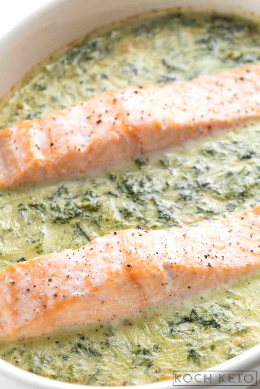 Einfacher Low Carb Lachs Spinat Auflauf Mit Gorgonzola