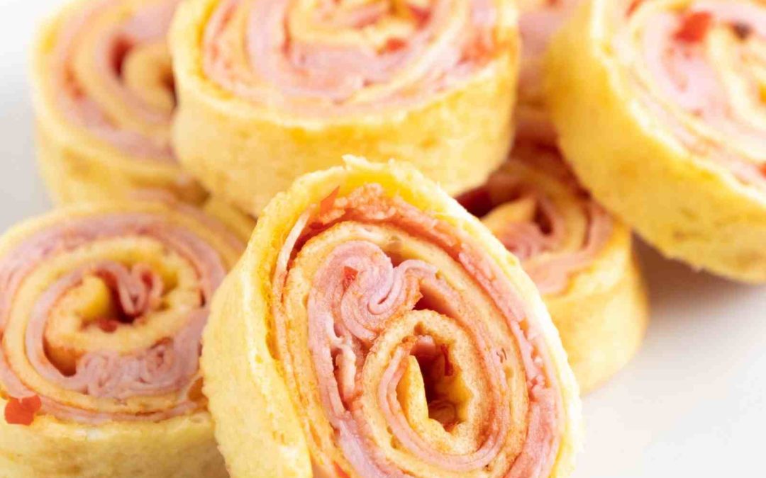Keto Omelette-Schinken-Röllchen