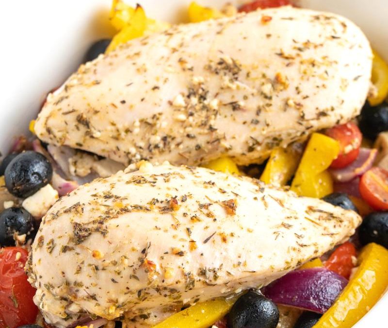 Griechisches Keto Hähnchen aus dem Ofen