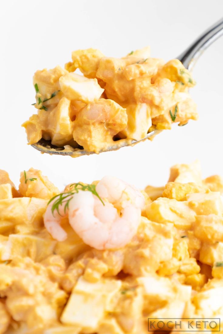 Schneller Keto Shrimps-Cocktail-Eiersalat als Low Carb Party Rezept oder zum kohlenhydratarmen Frühstück Image #1