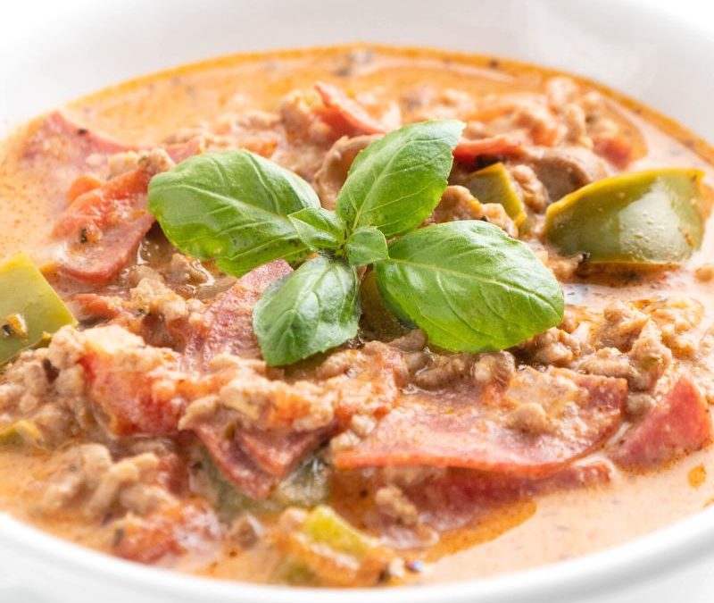 Keto Pizzasuppe