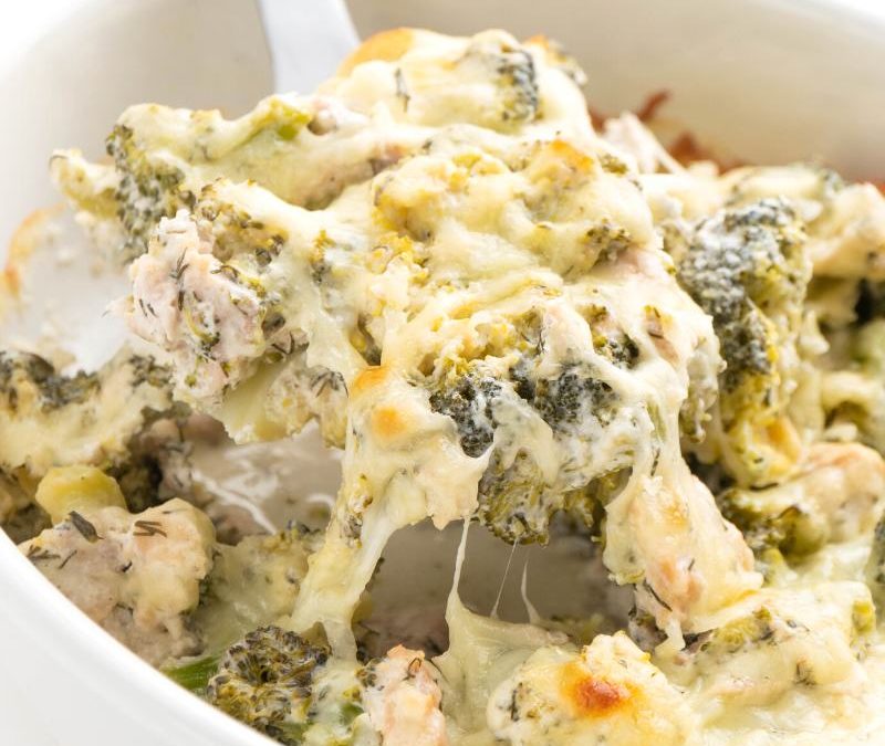Keto Brokkoli-Lachs-Gratin